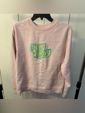 Yung Gravy Pink Crewneck Sweatshirt with Turquoise & Yellow Logo